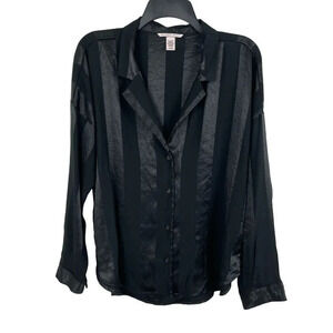 Victoria Secret Women Long Sleeve Button-Down Top Blouse Size L